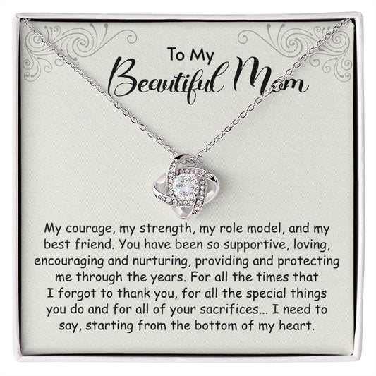 To My Mom Love Knot Necklace