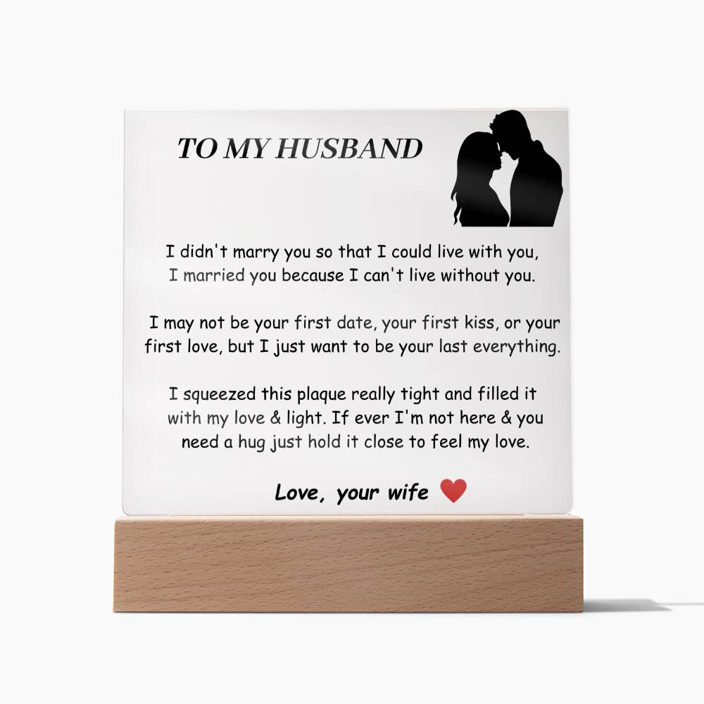 To My Husband Acrylic Square Plaque