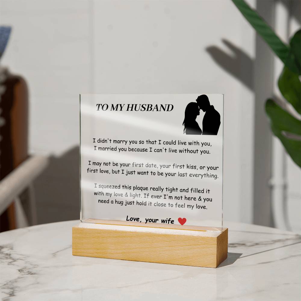 To My Husband Acrylic Square Plaque