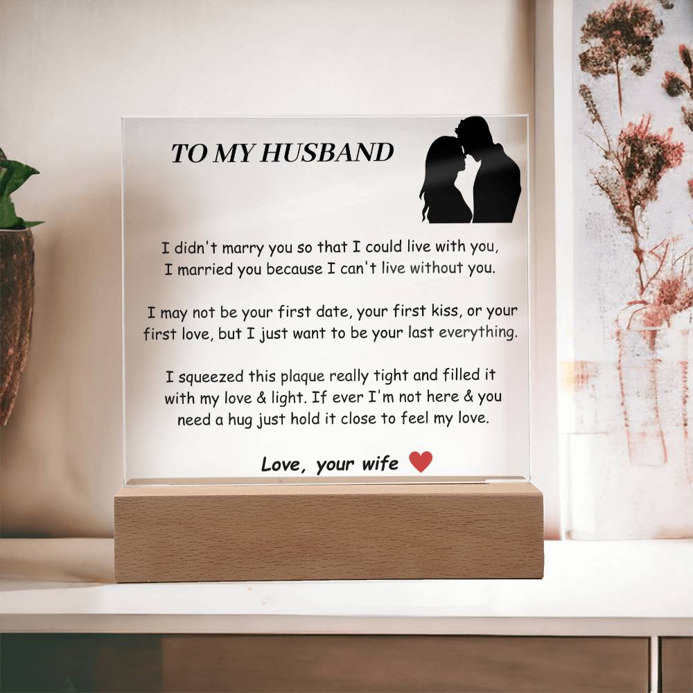 To My Husband Acrylic Square Plaque