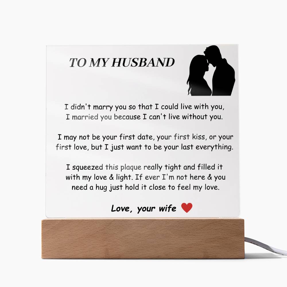 To My Husband Acrylic Square Plaque