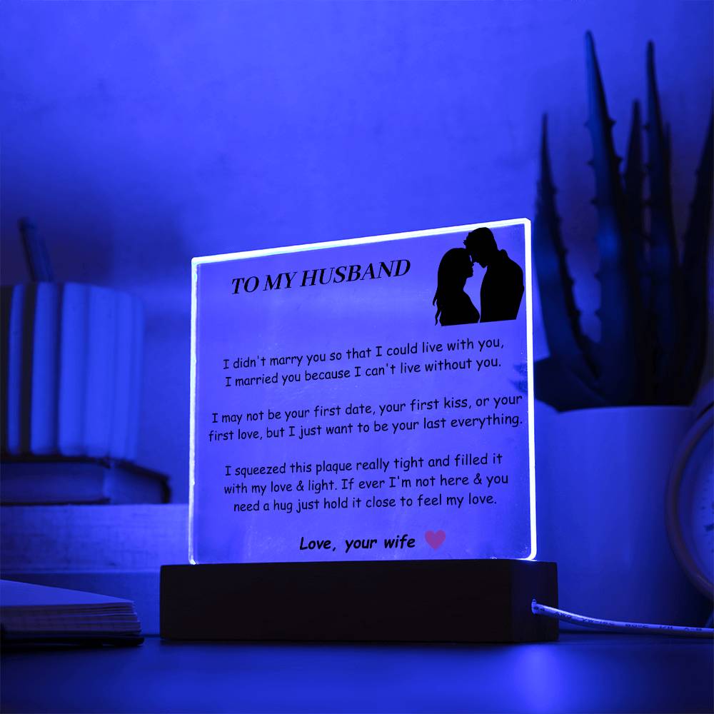 To My Husband Acrylic Square Plaque